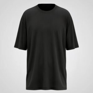Round Neck Over Size T-shirt Black