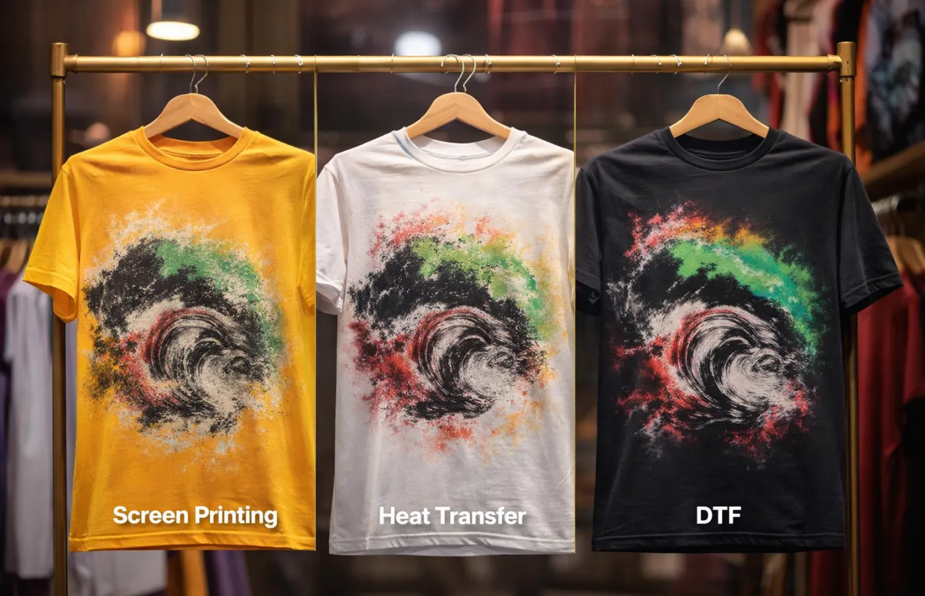 Screen Printing vs. Heat Transfer vs. DTF — Which is Best?