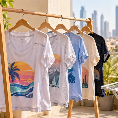 How to wash printed t-shirts and air dry them inside out on a shaded rack